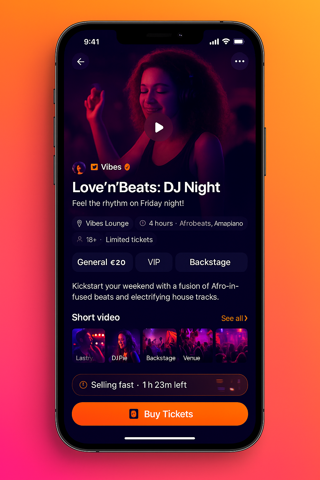Cria eventos em minutos - com vídeo, imagens e lotes de bilhetes. no painel de promotores EntraQ